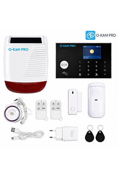 O-KAM PRO Alarm Sistemi Wifi 4G Tuya App Hareket Algılama Siren 3030