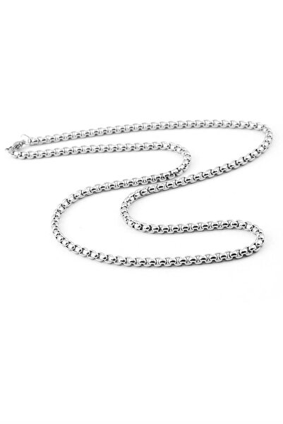 Lorivelle Premium Italian Rolo Chain Men's Necklace - Silver Color, Classic D...