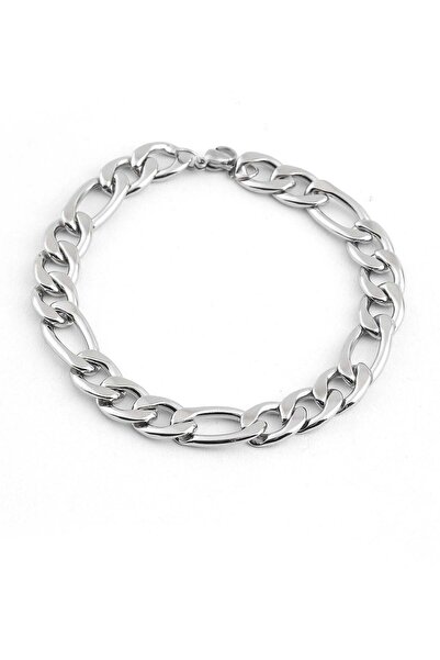 Lorivelle Premium Figaro Chain Men's Bracelet - Silver Color, Classic Thick D...