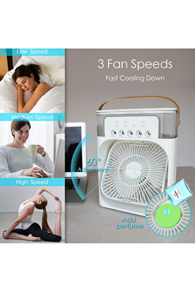 Genaric WIDGETS MATRIX Portable Air Cooler Fan Mist, USB Rechargeable Humidification Spray 3 Wind Speeds