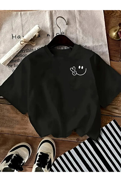 STITCHLY Letter Pattern Printed Round Neck Short Sleeve Shirt Spring and Summ...