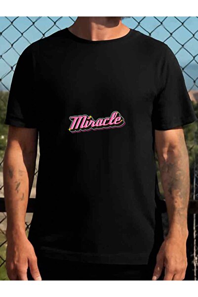 STITCHLY Men'S Limited Edition Miracle Script Graphic T-Shirt - 3XL Black wit...