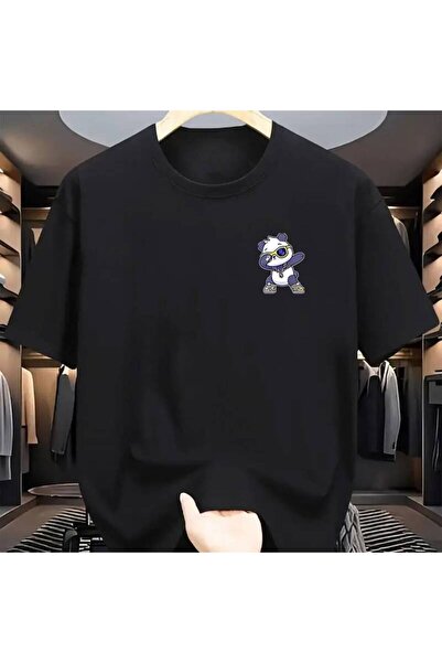 1001 Line Men's Fashion Casual Round Neck Oversize T-shirt cotton Letter Patt...