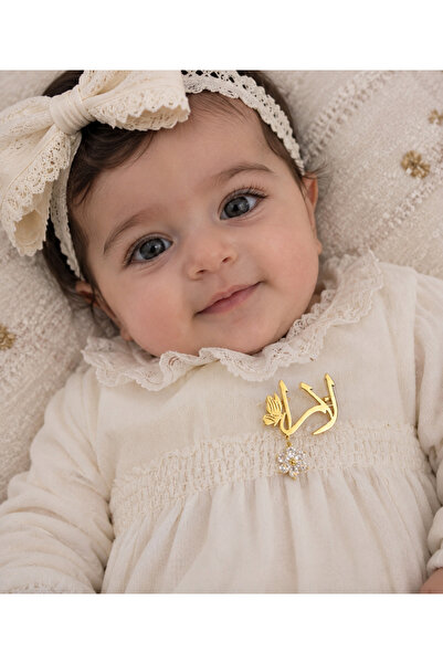 MorooJ Gold Plated Custom Name Baby & Girls' Name Brooch / 0561331716