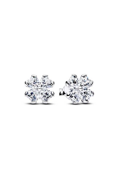Choice55 AME0102 New 925 Sterling Silver Four Leaf Clover Flower Ear Stud Rin...