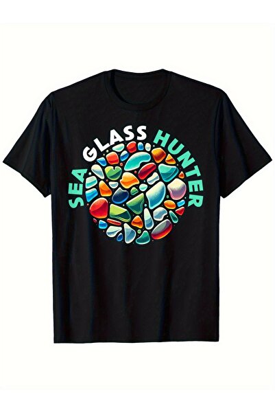 2mcup Men's Sea Glass Hunter Pattern Printed T-Shirt- 100% Cotton Breathable ...