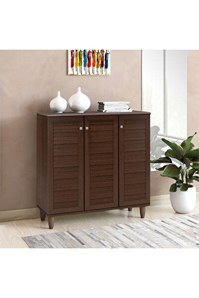 Adore Dulap de pantofi SANTΟ, 16-20 perechi,Nuc, 89x34x91 cm