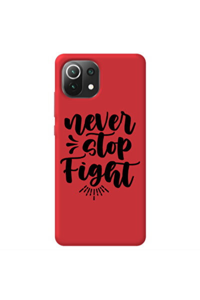 Other Xiaomi Mi 11 Lite Never stop fight Red Colored Silicone TPU Θήκη