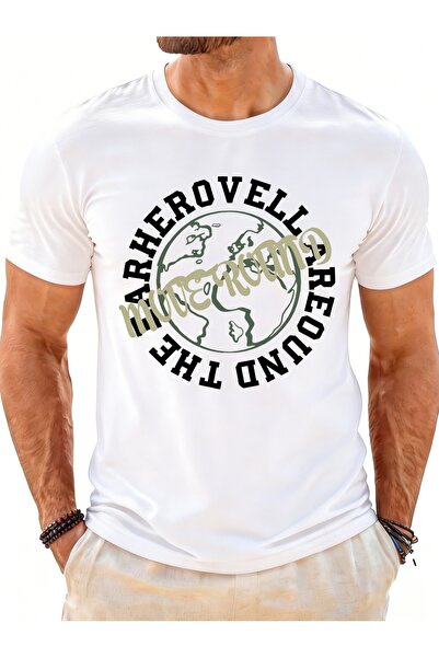 BASEPULSE Casual Style Men'S T-Shirt Earth Revolving Around The Heroell Graph...