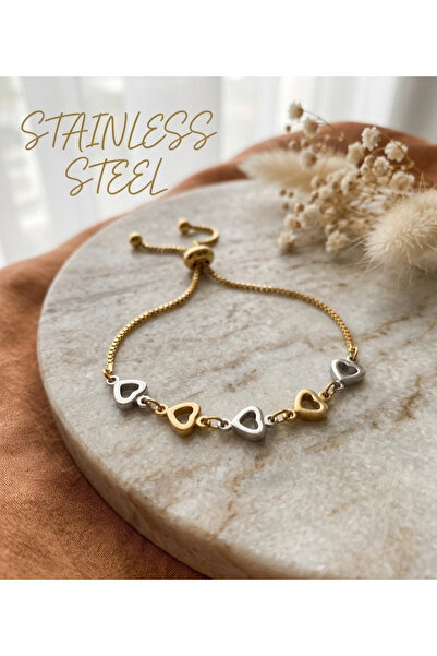stainless steell سوار من الفولاذ المقاوم للصدأ قابل للتعديل بسلسلة بيضاء وصفر...