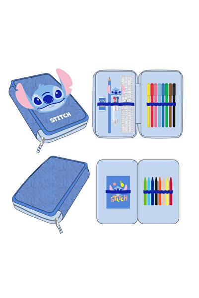 Lilo & Stitch Penar dublu echipat cu 21 de piese Giotto, Albastru