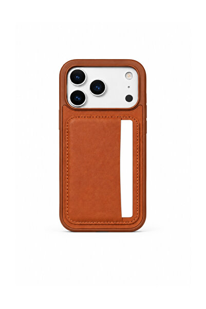 Mopal Cardx iPhone 17 Pro Max Uyumlu Vegan Deri Kartlıklı Kamera Korumalı Kıl...