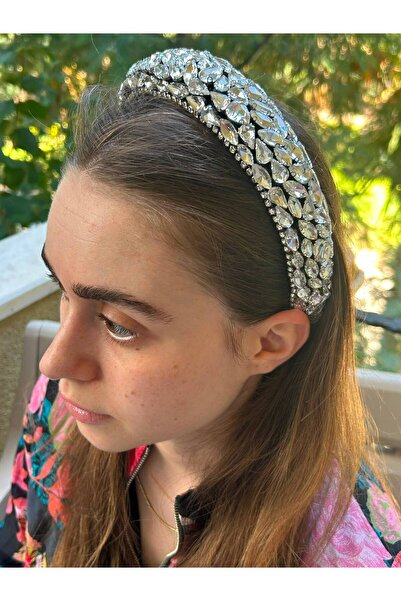 ByMerve Special Design Boxed Women's Hand-Placed Full Glass Stone Wedding Hai...