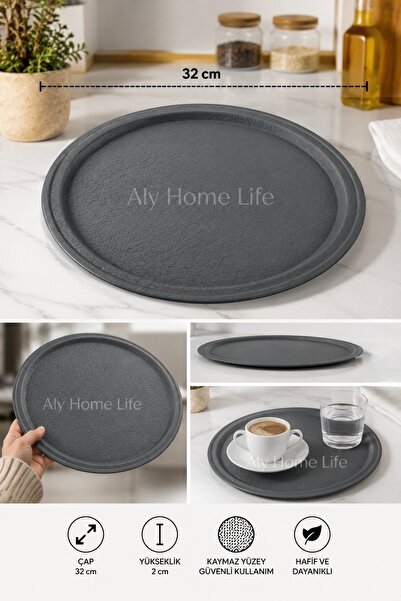 ALY DURU Round Modern Tray Coffee-Tea Presentation Tray