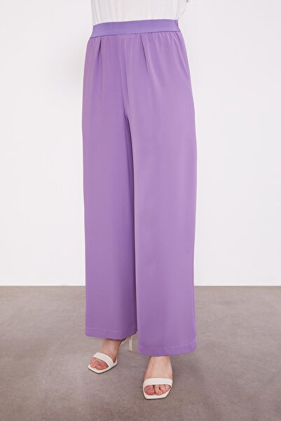 Levidor Lilac Wide Leg Elastic Waist Pants