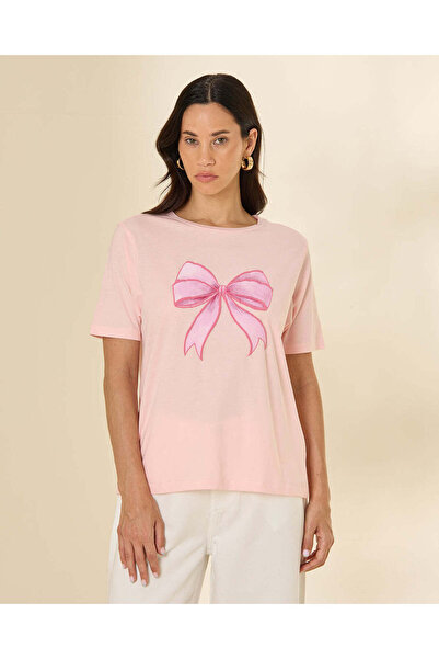 REDTAG Women Pink Printed T-Shirt