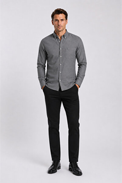 bihan store Men's Long Sleeve Classic Shirt - 2655,04,2,1 - Anthracite