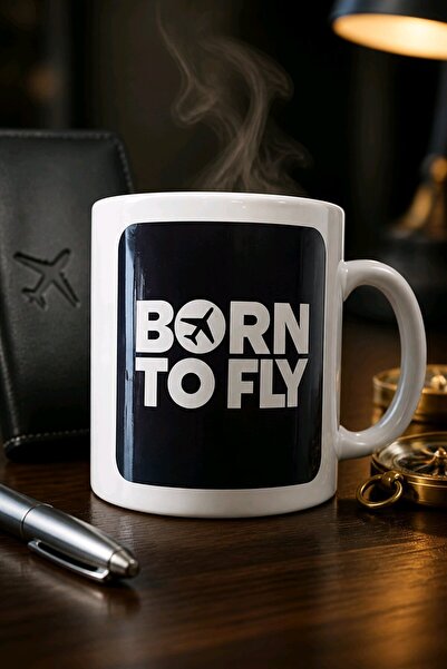 Havacı Uçuş Dünyası Uçak Born To Fly Baskılı Kupa
