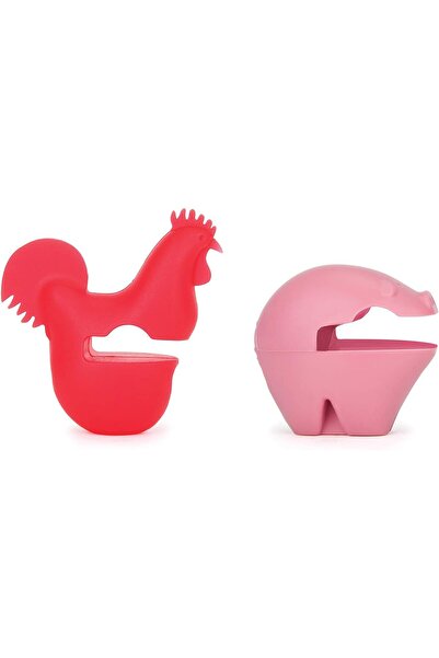 Yıldızan Fox Run Silicone Pot Clip Spoon Holder, 5 Cm, Red/Pink 931845