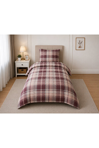 Tek Kişilik Pamuklu Nevresim Takımı 160x220 cm Lastikli Çarşaflı 3 Parça