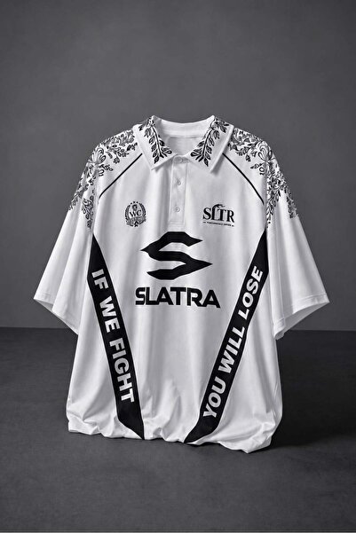 Slatra Muška majica sa izvezenim polo ovratnikom u boji krem