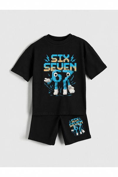 SVART WEAR Six Seven Printed Boys' Shorts Set (100% Cotton)