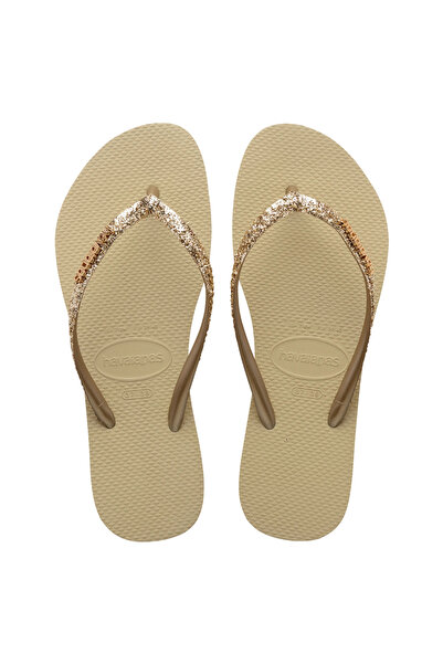 Havaianas Slim Tasseled Glitter Sand Color Women's Slippers