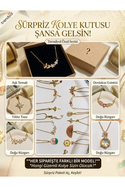 Genel Markalar Gizemli Süpriz Kolye Kutusu Hediyelik Çelik Şans Kolyesi