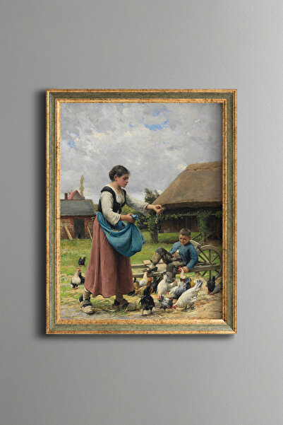 epiqart In the Farm Courtyard - Vintage Patterned Painting - Fine Model
