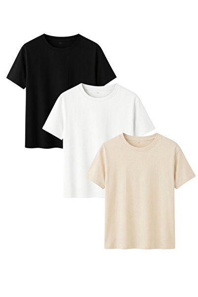 DK DAKSEL Men's 3-Pack Basic T-Shirt 100% Cotton Short Sleeve Crew Neck Comfo...
