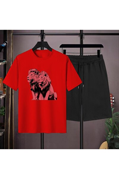 PENTHİLUS Unisex Oversize Shorts Set Short Sleeve T-Shirt Comfortable Fit Sum...