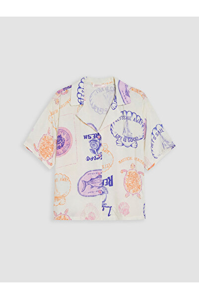 LC Waikiki I Shirt Roba Collar Embroidered Women's Pajama Top from Freezen Store