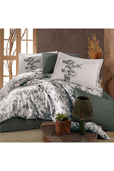 DENİZLİ ÇEYİZ Clasy Single Ranforce Duvet Cover Set Dotta Khaki