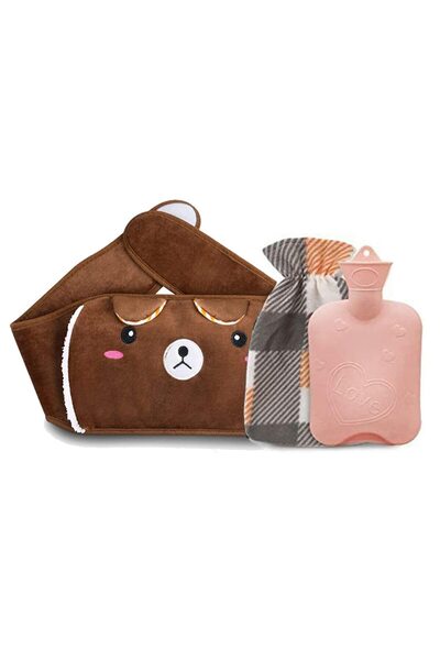 Arabest Hot Water Bottle with Waist Cover,3-in-1 Set,1.0 Liters,109cm Belt,Po...