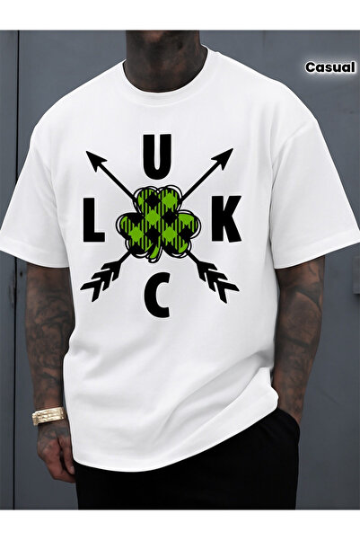 212Wear تي شيرت St. Patrick'S Lucky Arrow للرجال بأكمام قصيرة مطبوعة باللون ا...