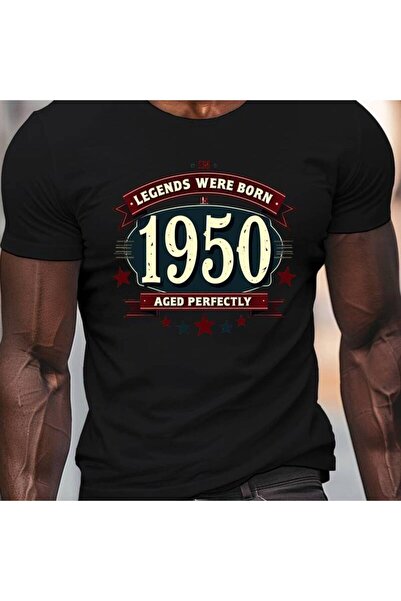 212Wear تي شيرت Legends Born 1950 Original للرجال كاجوال برقبة دائرية وأكمام ...