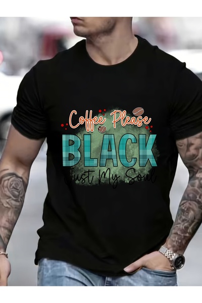 LİNA06 A Perfect 180G Men'S T-Shirt Father'S Day, Featuring Black Coffee Desi...