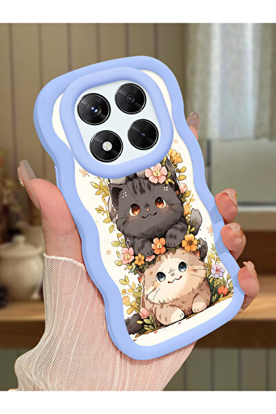 Hontinga Redmi Note 14 Pro 4G Uyumlu Kılıf kamera koruyucu Mavi Silikon Coupl...