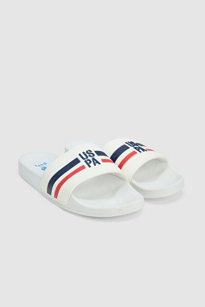 U.S. Polo Assn. Men's White Slippers 50324604-Vr013