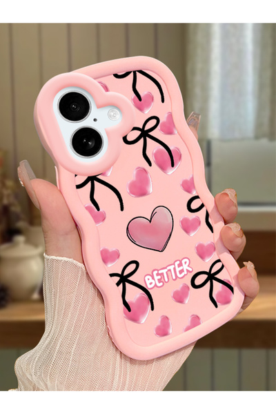 Hontinga iPhone 16 Plus Compatible Case with Camera Protector Pink Silicone C...