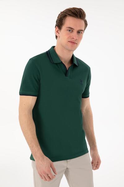 U.S. Polo Assn. Men's Woven Wobble Fabric Slim Fit Polo Collar T-Shirt