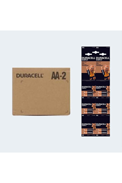 Duracell Original AA-2 1.5V Alkaline Battery, 12 cells x 10 packs = 120 AA cells