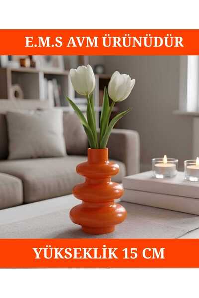 E.M.S AVM Orange Color Bubble Vase Modern Flower Pot Decorative Vase Flower P...