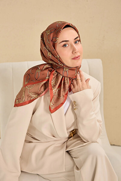 Silk Home Twill Silk Patterned Scarf 11509 Mixed Pattern 20-Dried Rose-Mink