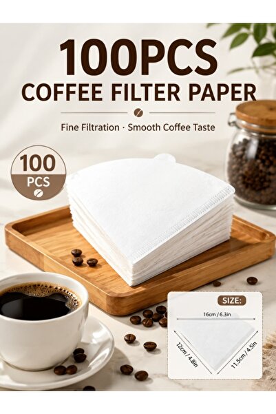 Kijarda 100PCS Coffee Filter Paper, Cone Disposable Coffee Filters, Unbleache...