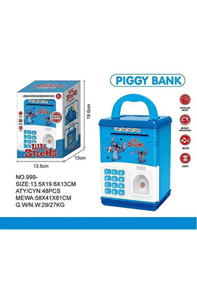 Generic Stitch Coin Bank for Kids with Music and Light, Key Lock