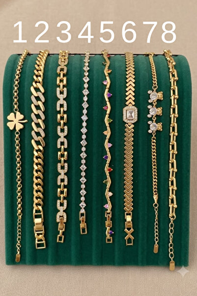 Jaida Moda Gold 14k Altın Kaplamalı Cm Jewelry Çelik Bileklik