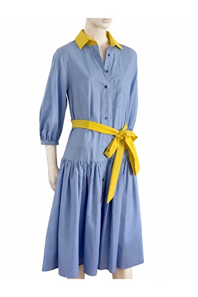 Atelierele Delta Rochie tip camasa bleu