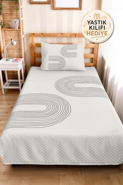 Evimde Bambaşka Geometrijski beli set za mlade sobe - moderni crni prošiveni ...