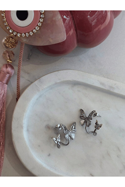 AngelsAccessories Ατσάλινα Σκουλαρίκια Πεταλούδα